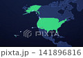 Alaska and Hawaii Flight Routes on Neon Map, Seattle Anchorage Los Angeles Honolulu Animated Motion Graphics Seamless Loop, 4K 141896816