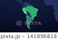 South America Travel Highlights on Neon Map, Rio Iguazu Buenos Aires Cusco Lima Animated Motion Graphics Seamless Loop, 4K 141896818