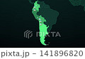 Andes Mountains Bus Route on Dark Map, Bogota Quito Cusco La Paz Ushuaia Animated Motion Graphics Seamless Loop, 4K 141896820