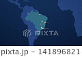 Brazil Business Network on Corporate Map, Sao Paulo Rio Brasilia Salvador Animated Finance Motion Graphics Seamless Loop, 4K 141896821