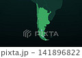Patagonia Expedition Route on Dark Map, Santiago El Calafate Ushuaia Animated Adventure Motion Graphics Seamless Loop, 4K 141896822