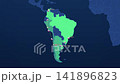 South America Shipping Ports on Corporate Map, Cartagena Lima Valparaiso Buenos Aires Santos Animated Motion Graphics Seamless Loop, 4K 141896823