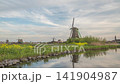 Dutch Windmill time lapse at Zaanse Schans Village, Netherlands 141904987