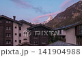 Zermatt Switzerland sunrise time lapse of Matterhorn mountain peak and village 141904988
