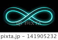 Glowing infinity symbol abstract neon loop on black background seamless loop 141905232