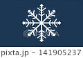 White snowflake symbol on dark blue background, abstract winter background animation, seamless loop 141905237