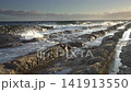 Rough waves and coastline of the Sea of Japan in Izumo City, Shimane Prefecture_10bit_4:2:2 141913550