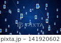 A digital plexus network of connected smartphones on a blue grid background. Suitable for mobile communications, global connectivity and social media concepts. Full HD and looping technology animati 141920602