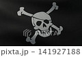 Animation of the skull and crossbones flag close-up and at an angle 141927188