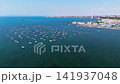 Boats and yachts anchored in the waters of Mar Menor 141937048