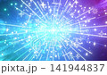 中央から光が溢れたのちに爆発し、集中線や星が広がるモーショングラフィックスの背景/ブルー 141944837