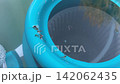 Pool skimmer net cleaning water surface 142062435