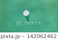 Floating thermometer bobbing in swimming pool 142062462