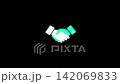 Handshake animated abstract green neon deal design 142069833
