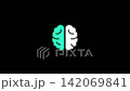 Brain animated abstract green and white neon intellectual design 142069841