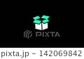 Box animated abstract green and white neon box design 142069842