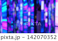 Colorful Neon Bokeh Lights Abstract Background with Blue, Pink and Cyan Glow. 4K. 142070352
