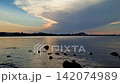 Dramatic time lapse showing sky darkening transition during the 2026 partial solar eclipse in Denia, Spain. Shadow of moon creating sudden dusk effect over Mediterranean coast during daytime. 142074989