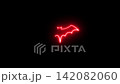 Glowing Red Neon Bat Halloween Animation on Black Background 4K 142082060