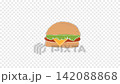 Hand drawn sketch of classic cheeseburger fast food video frame isolated on transparent background 142088868