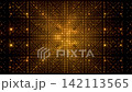 Luxury seamless loop animation of moving through geometric matrix of golden spheres 3d render, premium infinite zoom grid backdrop with neon glow flashes on black background 142113565