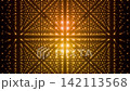 Luxury seamless loop animation of moving slowly through a dense matrix of golden bokeh particles 3d render, premium art deco abstract champagne gold background on black 142113568