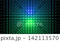 Elegant seamless loop animation of moving slowly through dense matrix of blue and green bokeh particles 3d render, premium abstract digital network backdrop on black 142113570