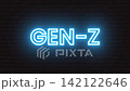 Glowing neon flickering gen z text animation isolated on black background 142122646