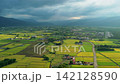 Aerial view of rice fields in Sanxing Township, Yilan County, Taiwan 142128590