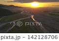 Aerial view of Lanyang River at sunrise, Taiwan 142128706
