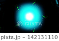Neon geometric tunnel pulses in cyan and green, seamless loop 142131110
