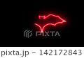 Glowing Red Neon Bat Halloween Animation on Black Background 4K 142172843
