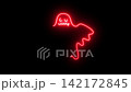 Glowing Red Neon Bat Halloween Animation on Black Background 4K 142172845