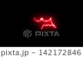 Glowing Red Neon Bat Halloween Animation on Black Background 4K 142172846
