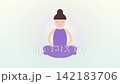 Meditation Woman Sitting in Lotus Pose Vector Illustration 142183706
