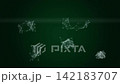 Connected Data Clusters Floating Against Dark Green Background 142183707
