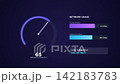 Network Usage Speed Test Gauge Showing Data Throughput Fluctuations 142183783