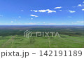 Aerial View of Ruoergai Grassland in China Summer Blue Sky 142191189