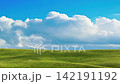 Vast Green Grassland Under Blue Sky in Northern China 142191192