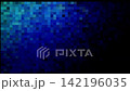 Blue cyan squares sparkling softly against a dark background 142196035