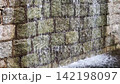 Water Flowing Down Textured Natural Stone Wall Feature 142198097