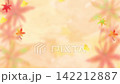 水彩の紅葉と銀杏が舞う秋の和紙背景ループアニメ 142212887