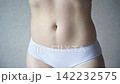 Static Shot Of Woman Torso Showing Subtle Breathing And Body Changes In White Underwear Against 142232575