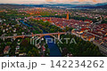 Aerial view over the city of Bern the capital city of Switzerland the historic district from above. Bern old town. The historic buildings in the city center 142234262
