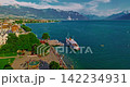 Aerial view of Vevey city in western Switzerland on the shores of Lake Geneva 142234931