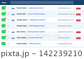 email inbox interface showing green envelope icon, malicious spam message, incoming phishing link and red warning tag 142239210