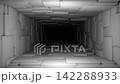 A looping 4K video clip showing a tunnel made of uneven white blocks. 142288933