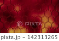 Red and Gold Metallic Hexagon Tiles Abstract Animated Background Loop 142313265
