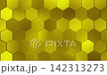 Yellow Gold Hexagon Metallic Tiles Abstract Animated Background Loop 142313273
