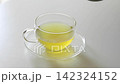 ガラス急須からグラスカップへ緑茶を最初から最後まで注ぐ手元（動画素材） 142324152
